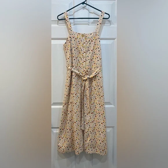 Madewell Polka Dot Midi Dress - Cream Multicolor - Picture 3 of 13